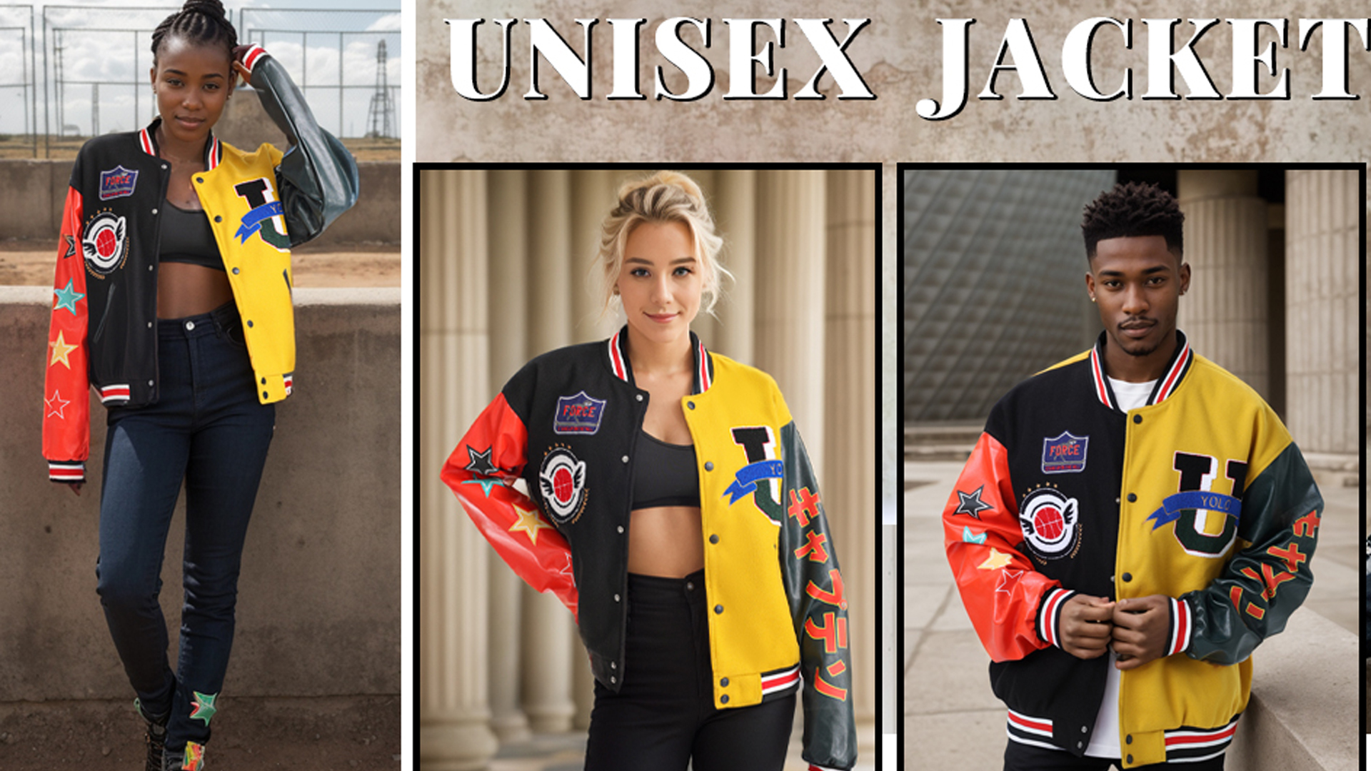 Eocicvvi Varsity Jacket Unisex Y2K Embroidered Letterman Bomber